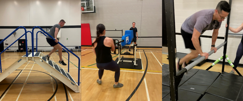 photos of behind the scenes of officers taking the physical abilities test