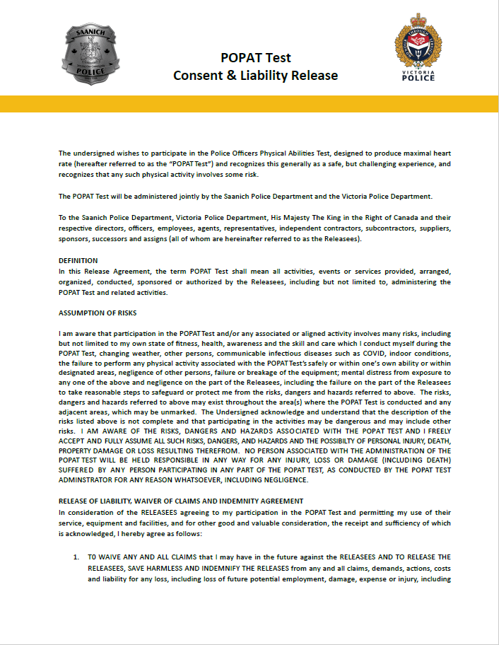 POPAT Assessment Release Form